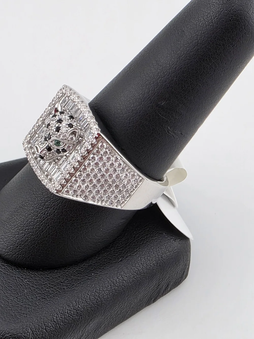Sterling Silver 925 Pavé Panther Ring in Silver